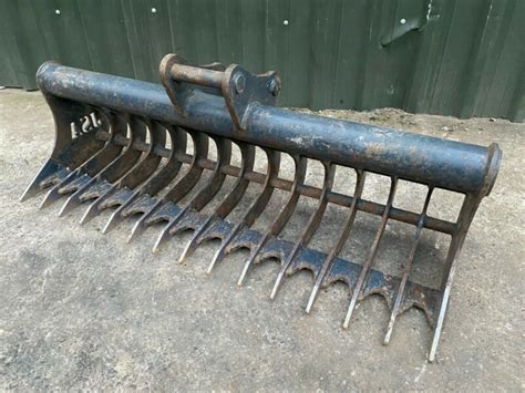 mini digger bucket width|rake bucket for mini excavator.